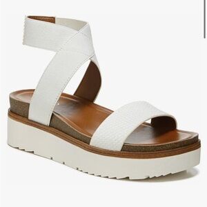 Franco Sarto Women’s Ankle Strap Support Sandal in Beige